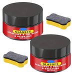 2 PCS Glass Scratch Remover Kit with Sponges,100g Windscreen Scratch Remover,Removes Fine Scratches,Restore Clarity to Windshields