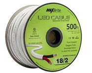 18AWG Low Voltage LED Cable 2 Conductor Jacketed In-Wall Speaker Wire UL/cUL Class 2 (500 ft reel)