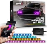 OPT7 Aura Pro Halo Light DRL for 08-23 Dodge Challenger, Bluetooth RGB Full Color Spectrum Demon Eye, Angel Eye Kit, Easy Installation, App Enabled iOS & Android