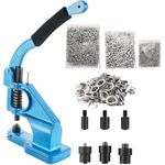 Acymner Hand Press Grommet Machine | Hand Press Heavy Duty Eyelet Grommet Machine Punch Tool Kit with 3 Dies and 1500PCS Silver Grommets