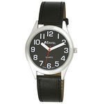 Ravel Unisex Super Bold Sight Aid Watch with Big Numbers - Black/Silver Tone/Black Dial