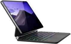 doqo for Samsung Galaxy Tab S9/S9 FE/S8/S7 Keyboard case 11 inch, Magnetic Case with Keyboard with Touchpad Wireless Backlit Floating Cantilever Stand, Slim Protective Cover Folio Black