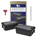 2 Compact Rodent Bait Stations - Secure Rat Trap Boxes for Both Indoor & Outdoor Use - Reliable & Lockable Pest Control Solution for Safe & Effective Rat Deterrence - Child and Pet Considerate Design