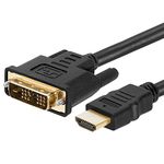 CMPLE - HDMI to DVI Adapter Cable Bi Directional High Speed Monitor Cable for PC Laptop HDTV Projector - 50 feet