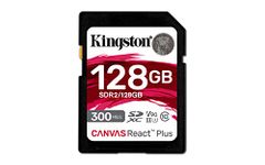 Kingston Canvas React Plus 128GB SDXC Memory Card UHS-II 300R/260W U3 V90 for Full HD/4K/8K - SDR2/128GB