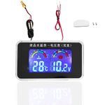 Fydun Water Thermometer Sensor Car LCD Screen Voltmeter Water Temperature Meter Gauge 12V/24V/36V