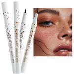 Freckle Pen Freckle Tint, 2 Colors Fake Freckles Makeup Pen Natural Lifelike Long-Lasting Waterproof for a Natural Sun-Kissed Makeup(Light Brown+Dark Brown)