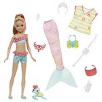 Barbie Mermaid Power Doll, Stacie with 10 Pieces Including Swimsuit, Mermaid Tail, Pet Sea Turtle and Accessories