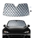 Pigenius 6 Layers Windshield Sun Shade Compatible with 2016-2023 Mazda MX-5 Miata. Foldable 6MM Thick Reflective Aluminum Film Car Front Window Sunshade.