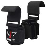 Jayefo Weight Lifting Hooks and Deadlift Straps - Pull up Grips, Lifting Hooks for Weight Lifting - Weight Lifting Straps for Men - Weight Grips for Home and Gym Workout - Standard Size – Black