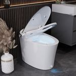 DeerValley Smart Toilet with Built-in Heated Seat, Tankless Toilet with Powerful Auto Flushing and Auto Open/Close Lid, 1.28 GPF & MaP 1000g, Adjustable Seat Temp, Night Light