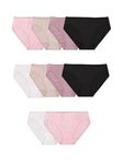 Fruit of the Loom Women's Eversoft Cotton Bikini Underwear, Tag Free & Breathable Style, Cotton-10 Pack-Assorted Neutrals, 7