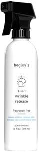 Begley's 3-in-1 Wrinkle Remover, Quick Fix Wrinkle Release, Static Cling Remover, Odor Eliminator and Fabric Refresher Spray - Plant-Derived, USDA Certified Biobased - Fragrance-Free, 16 oz