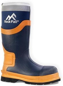 Rock Fall Unisex 7 Silt Neoprene Safety Wellington Boot, Navy, 10 UK