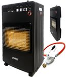 Phönix Germany Portable Indoor Gas Heater 4.2 KW Mobile Space Room Gas Heater Cabinet Heater Incl. Gas hose Butane regulator set