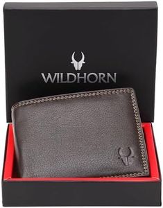 WildHorn Brown Leather wallet for Men I 8 Credit Card Slots I 2 Currency Compartments I 1 Coin Pocket I 1 Transparent ID Window