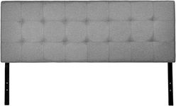 Amazon Basics Faux Linen Upholstered Headboard - Grey, King