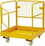 Forklift Safety Cage, 36"x36" inch Heavy Duty Collapsible Forklift Work Platform,1200LBS Capacity with 4 Universal Wheels, for Most Aerial Jobs