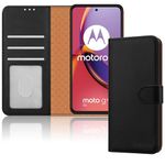 iCatchy for Motorola Moto G84 Case Leather Wallet Book Flip Folio Stand View Magnetic Protect RFID Blocking Cover Compatible with Motorola G84 5G Phone (Black)