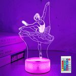 Lampeez Ballet Dancer Night Light, 3D Illusion Ballerina Bedside Lamp for Kids, 16 Colors Changing with Remote Control Kids Bedroom Decor as Xmas Holiday Birthday Gifts for Girls