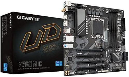 GIGABYTE B760M C (LGA 1700/ Intel/ B760/ Micro ATX/ DDR5/ M.2/ PCIe 4.0/ USB 3.2 Gen 2 Type-C/Realtek Wi-Fi 1GbE LAN/Q-Flash Plus/PCIe EZ-Latch/Motherboard)