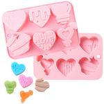 Crethinkaty Valentines Chocolate Moulds-1Pack 6-Cavity Silicone Chocolate Mold-Heart-Shaped Cake Chocolate Making Mould for Valentine's Day&Wedding&Birthday.