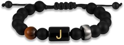 Field Hockey Gifts for Boys Kids Youth Initial with A-Z Letter Hockey Beaded Bracelet for Boys Birthday Decorations Gear Accessories Adjustable 5.5''-10'' Jewelry Gifts