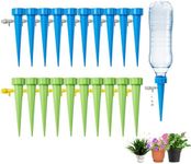20 Pack Self Watering Spikes for Plant,Indoor & Outdoor Automatic Plants Waterer,Plug-in Device with Adjustable Valve Switch, Self Watering Planter Insert (10 Blue+10 Green)