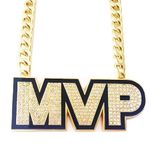 MVP Champion Chain Medal, Gold Champ Award Winner Prize Trophy Award Necklace For Kids Adults Player Team Football Soccer Baseball Basketball Softball Fantasy Football Chain