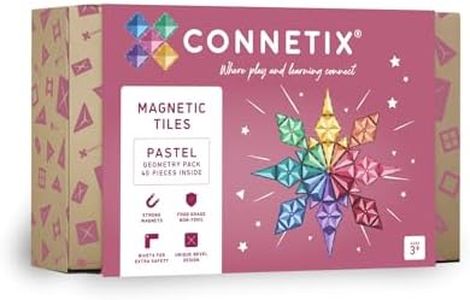 CONNETIX Magnetic Tiles Pastel Geometry Pack, 40 Pieces