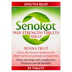 Senokot Max Strength, Senna Fruit, 10 Tablets, Constipation Relief for Adults, Effective Laxative, Stool Softener, Senna, Overnight Relief, Works Naturally, Laxatives, Digestion and Nausea