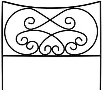 Set of 12 Panacea 89387 Black Crossing Scrolls Border Fence Sections, 16" H