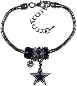 NFL Siskiyou Sports Womens Dallas Cowboys Euro Bead Bracelet One Size Team Color
