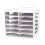 SONGWAY File Sorter Organizer for Desk - Literature Organizer 12-Slot, Student Mailbox for Classroom, Countertop Mail Organizer, Paper Storage Organizer for Home Office School