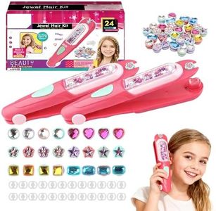 Hair Gem Stamper, 2026 Updated Glitter Diamond Styling Tools Hair Gemstone Kit, Cling Bling Hair Jewels Stamper Set with Reusable Shining Diamonds, Crafts Styling Head Stuff(3)