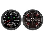 ELING 85mm GPS Speedometer Speed Gauge 200MPH with Tachometer with Multifunction Gauge Fuel Level Oil Pressure Water Temp Voltmeter with Alarm Backlight for Car Camper Van Racing