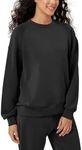 ODODOS Women's Modal Soft Oversized Sweatshirts Raglan Long Sleeve Crew Neck Relaxed Pullover Top, Black, Large