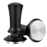 THW® 51mm Stainless steel base Espresso coffee Tamper Calibrated with Barista Coffee Tamper Spring Loaded, 100% Flat Base Tamper for Espresso Machine