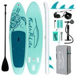 FEATH-R-LITE Stand Up Paddle Board 10'6''x33''x6'' Ultra-Light ISUP with Inflatable Paddleboard Accessories,Three Fins,Adjustable Paddle, Pump,Backpack, Leash, Waterproof Phone Bag