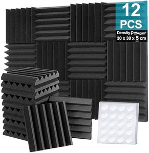 Foneso Akustikschaumstoff, 30x30x5 cm(Dichte:25kg/m³) Schalldämmung, Akustikpaneele, 3D Hochdichte Schallabsorber Wand, Schalldämmstoffe für Aufnahmeräume, Aufnahmeräume und Büros