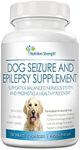 Nutrition Strength Dog Seizure Support, Supplement for Epilepsy in Dogs, with Organic Valerian Root, Chamomile and Blue Vervain, Plus L-Tryptophan Dog Stress and Anxiety Aid, 120 Chewable Tablets