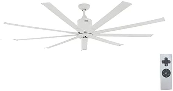 iLiving HVLS Big Ceiling Fan with IR Remote, High Volume Low Speed Fan, Reversible (72-Inch / 9900 CFM), White