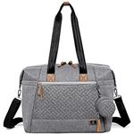 Dikaslon Diaper Bag Tote with Pacifier Case and Changing Pad, Large Travel Diaper Tote for Mom and Dad, Gray