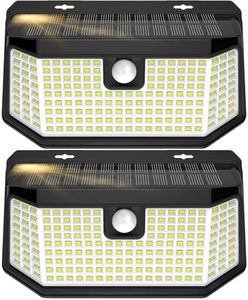 Aootek Solar Lights Outdoor 182 LEDs 2500Lm Solar Motion Sensor Lights IP65 Waterpro of with Wide Anglefor Patio Garden Garage Yard Front Door(2pack)