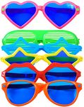 KAHEIGN 6Pcs Jumbo Plastic Sunglasses Colorful Party Eyeglasses Shutter Shading Glasses for Beach Costume Fancy Dress Photo Props Party