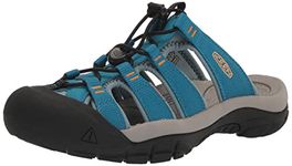 KEEN Women's Newport Closed Toe Slip on Sandals, Fjord Blue/Iceland Poppy, 9