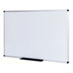 VIZ-PRO Dry Wipe Magnetic Whiteboard, 1200x900mm, Wall Mounted Board for School Office and Home