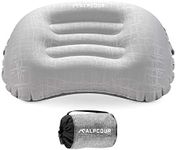 Alpcour Camping Pillow – Large, Inflatable, Ultralight Sleeping Pillow with Easy Blow Up Design, Soft Waterproof Exterior Cover and Compact Carry Case for Hiking, Backpacking, Airplane Travel & More