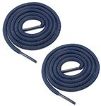 Round Shoelaces 3/16" Thick Solid Colors for All Shoe Types Several Lengths (Navy-36)