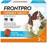FRONTPRO Chewable Tablets Flea & Tick Treatment for Dogs 3 Pack (10-25kg)